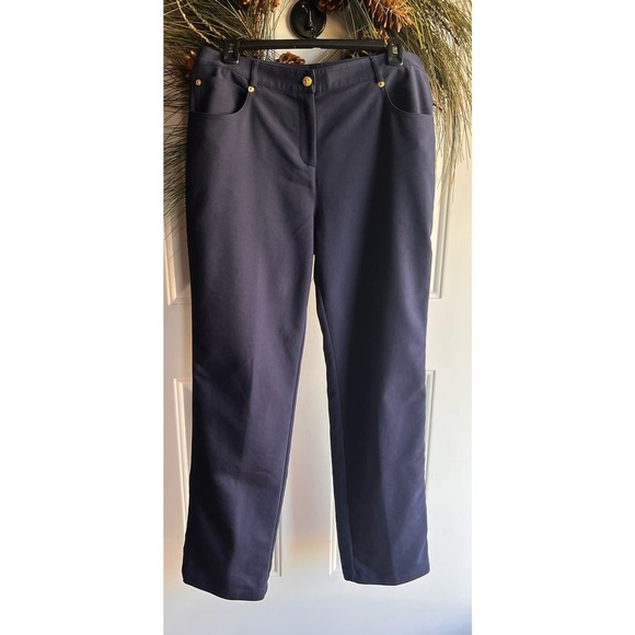 St. John Navy Blue Womens Trouser Slacks Pants Size 8 - Picture 1 of 12